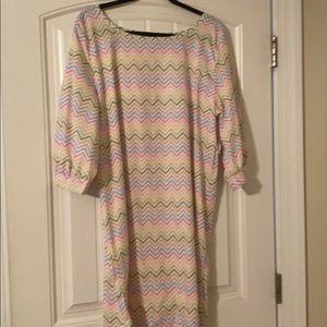Multi color chevron dress